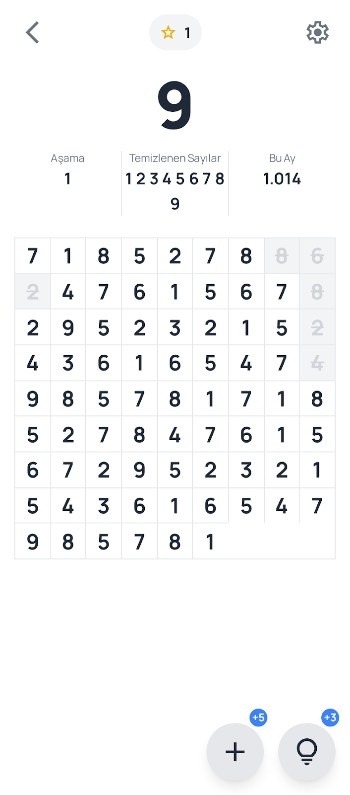 Number Grid Eraser — hint system